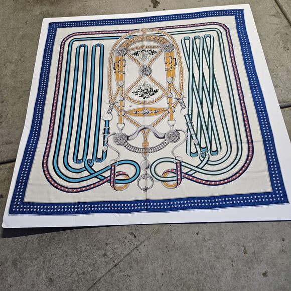 Artistic Blue and Gold Tapestry